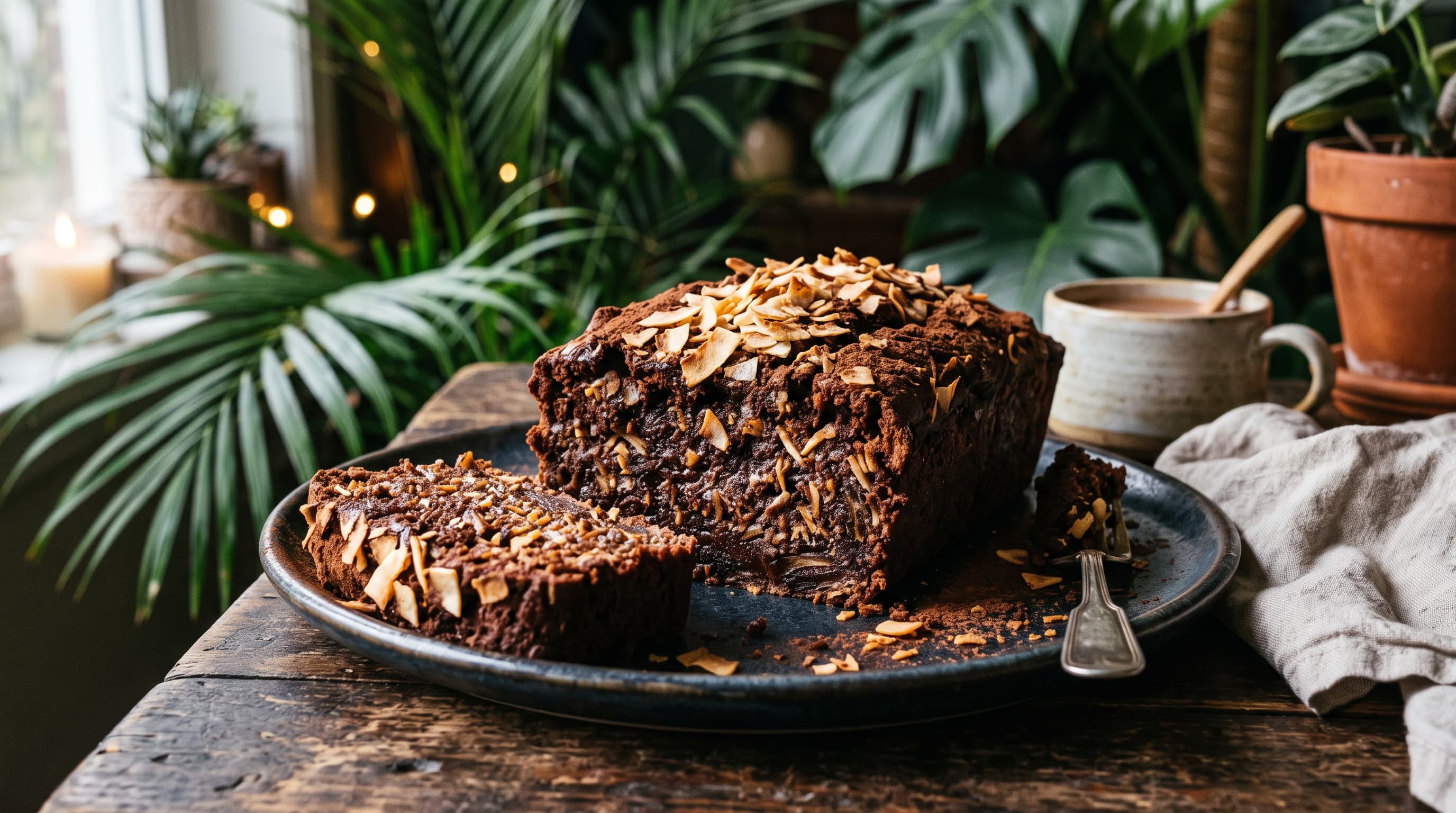 Cocoa Coconut Dates Cake